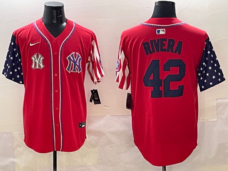 Men New York Yankees #42 Rivera Red a generation of national flags Jointly Name 2025 Nike MLB Jersey style 10->new york yankees->MLB Jersey